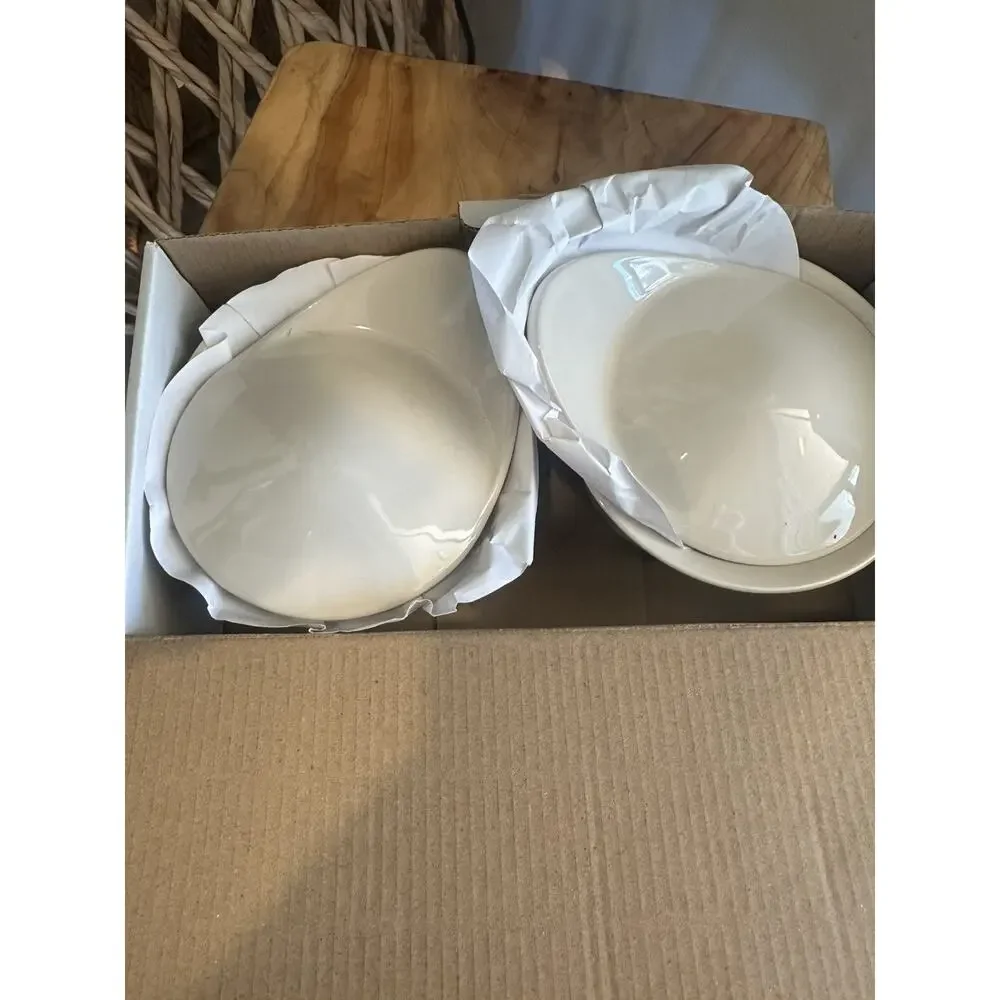 IKEA FARGKLAR Oven Serving Dish With Lid 5”(6.8 oz) Beige Set of 2 Never Used